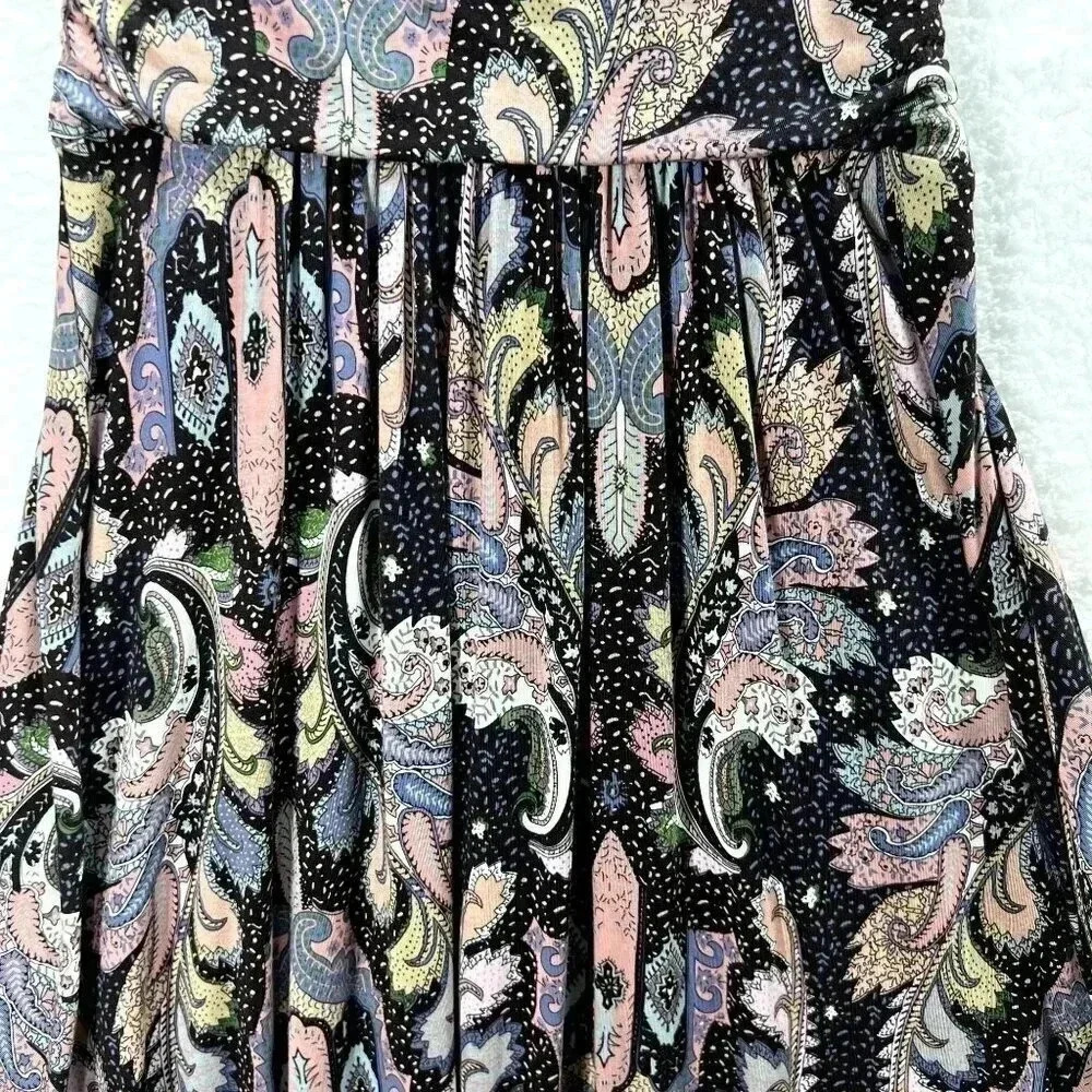 MAEVE Anthropologie Leslie Paisley Faux Wrap Midi Dress Size Sm Boho Western - Picture 6 of 10